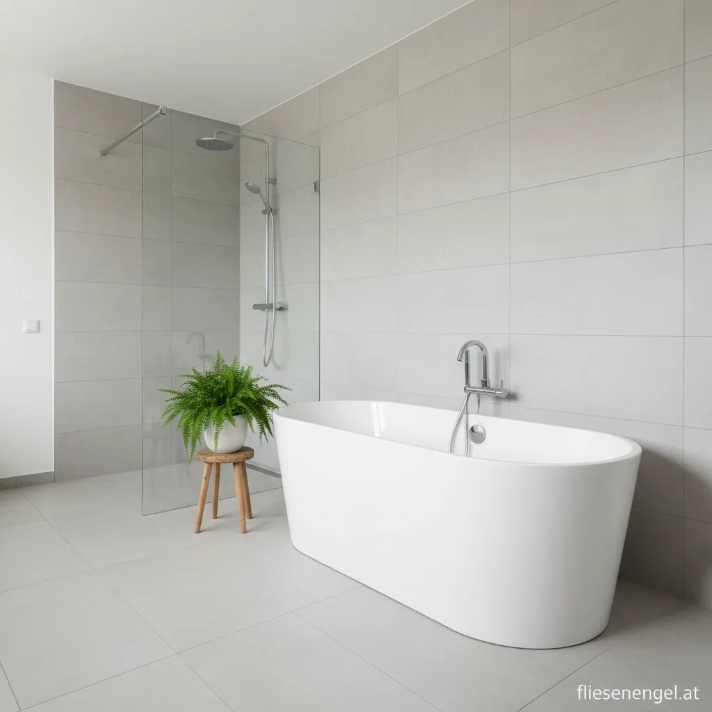Hygienischer und allergikerfreundlicher Fliesenboden in einer modernen Wohnung in Wels
