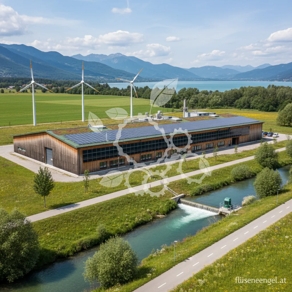 Moderne Produktionsanlage in Klagenfurt mit grünen Energiequellen