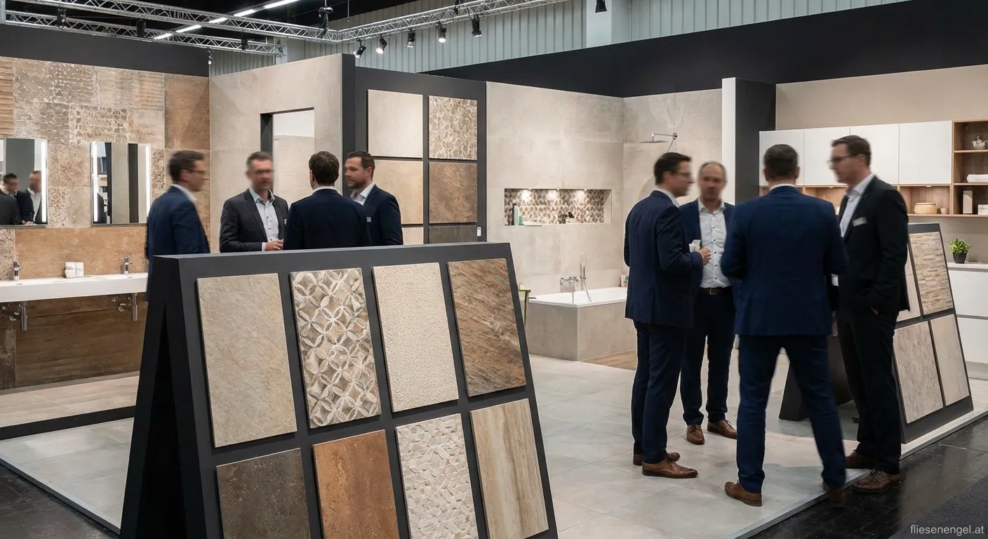Messestand mit modernen Fliesen in Wien