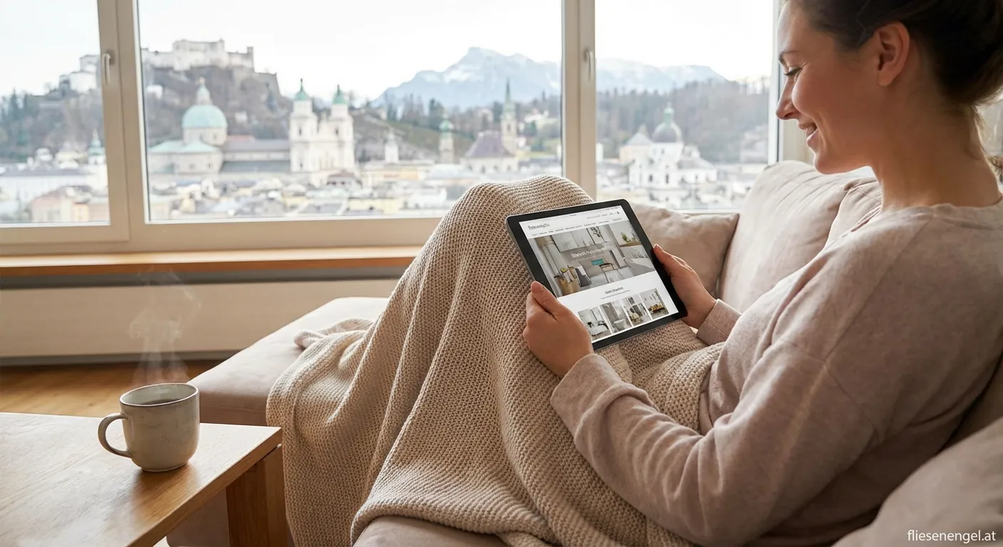 Person nutzt Laptop um im Online-Shop Salzburg zu bestellen