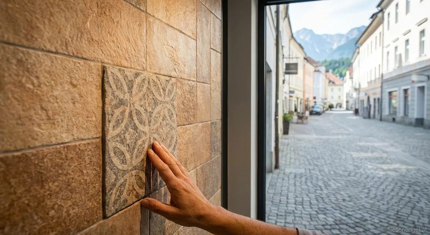 Strukturfliesen mit haptischer Oberfläche in Villach